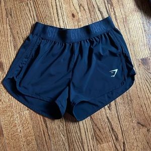 Gymshark black athletic shorts, high waisted, stretchy band